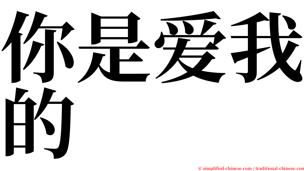 你是爱我的 serif font