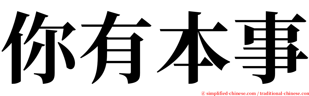 你有本事 serif font