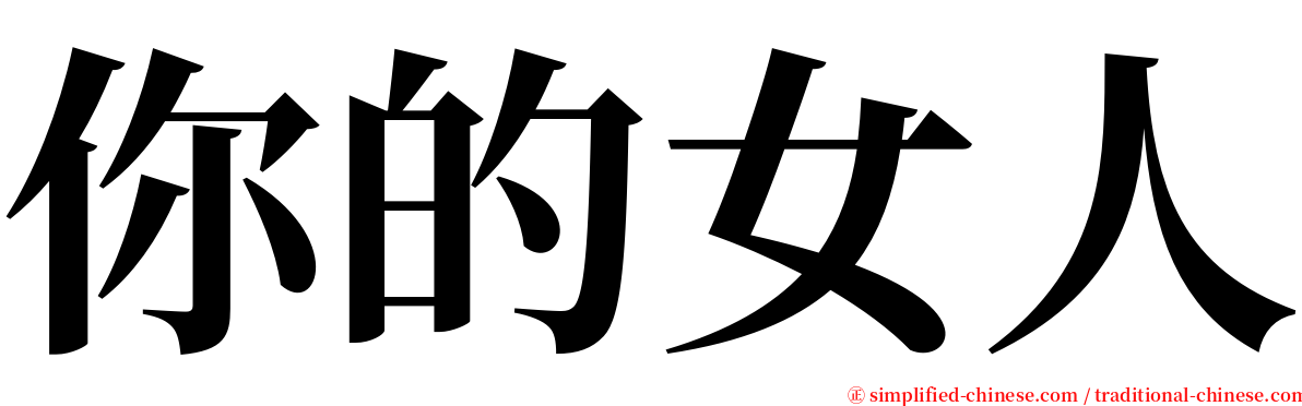 你的女人 serif font