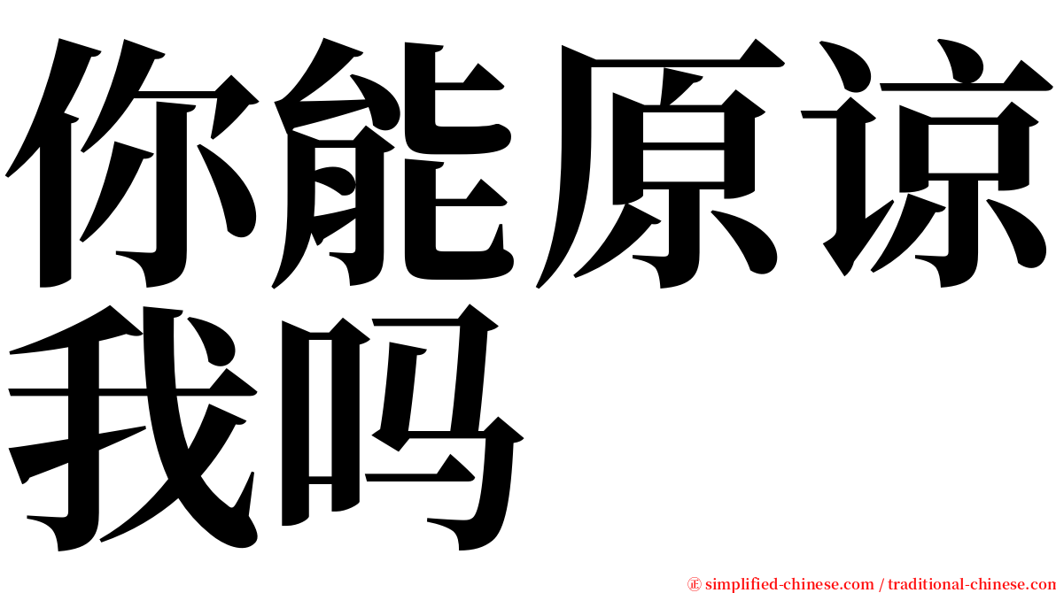 你能原谅我吗 serif font