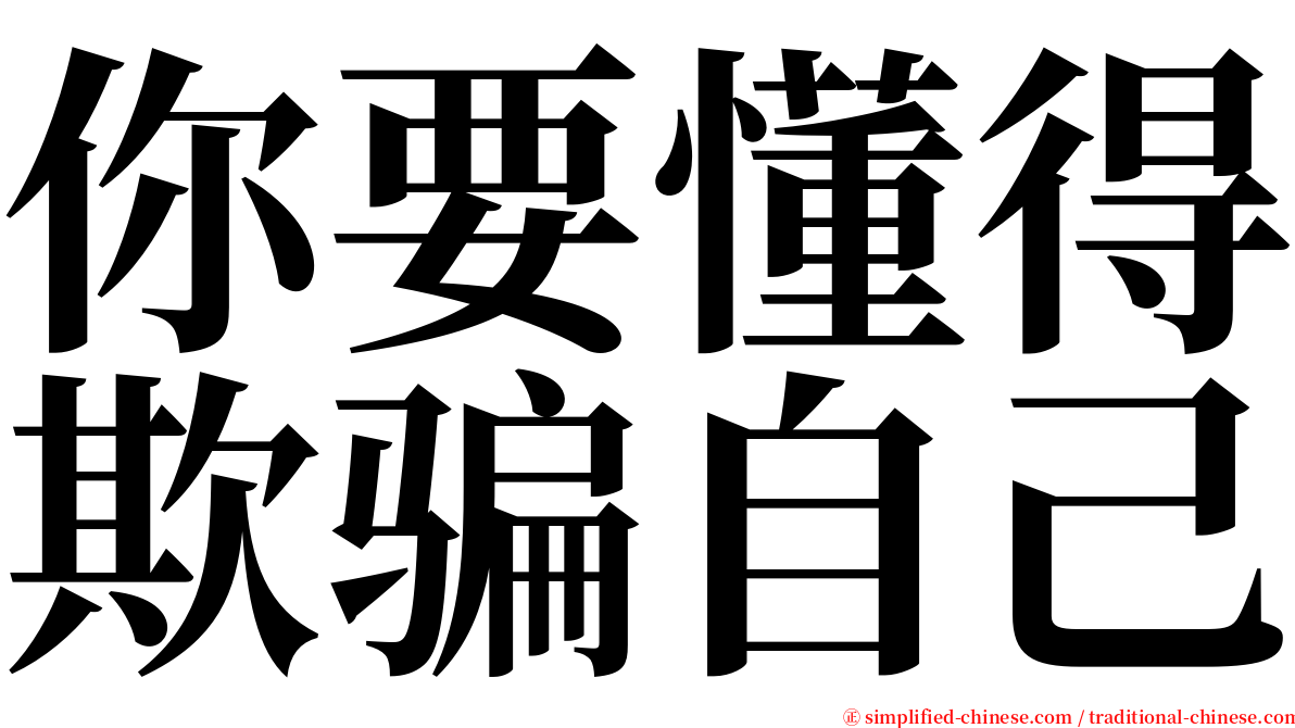 你要懂得欺骗自己 serif font