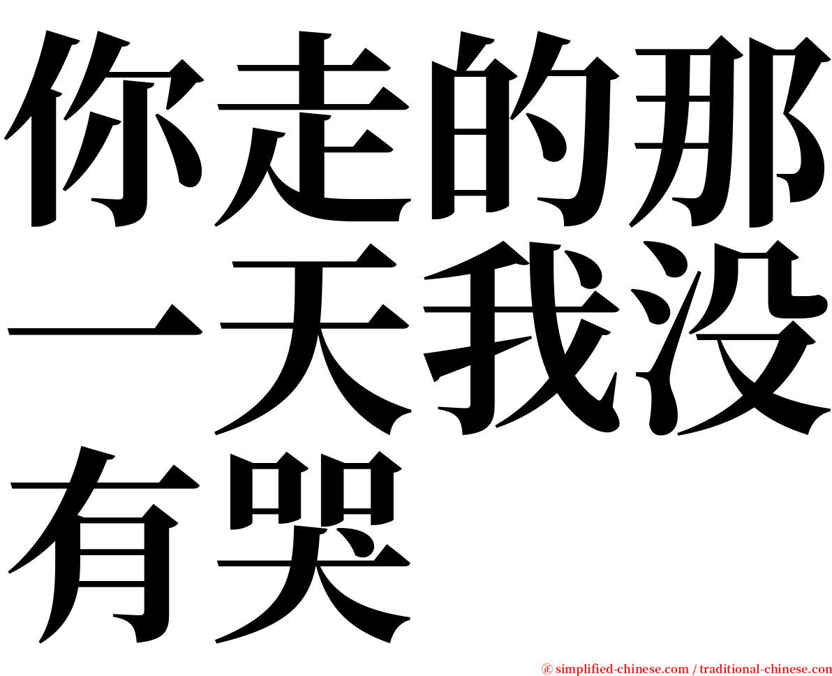 你走的那一天我没有哭 serif font