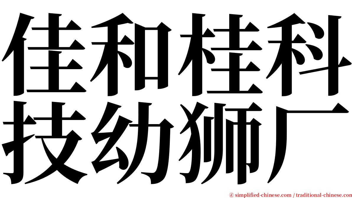 佳和桂科技幼狮厂 serif font