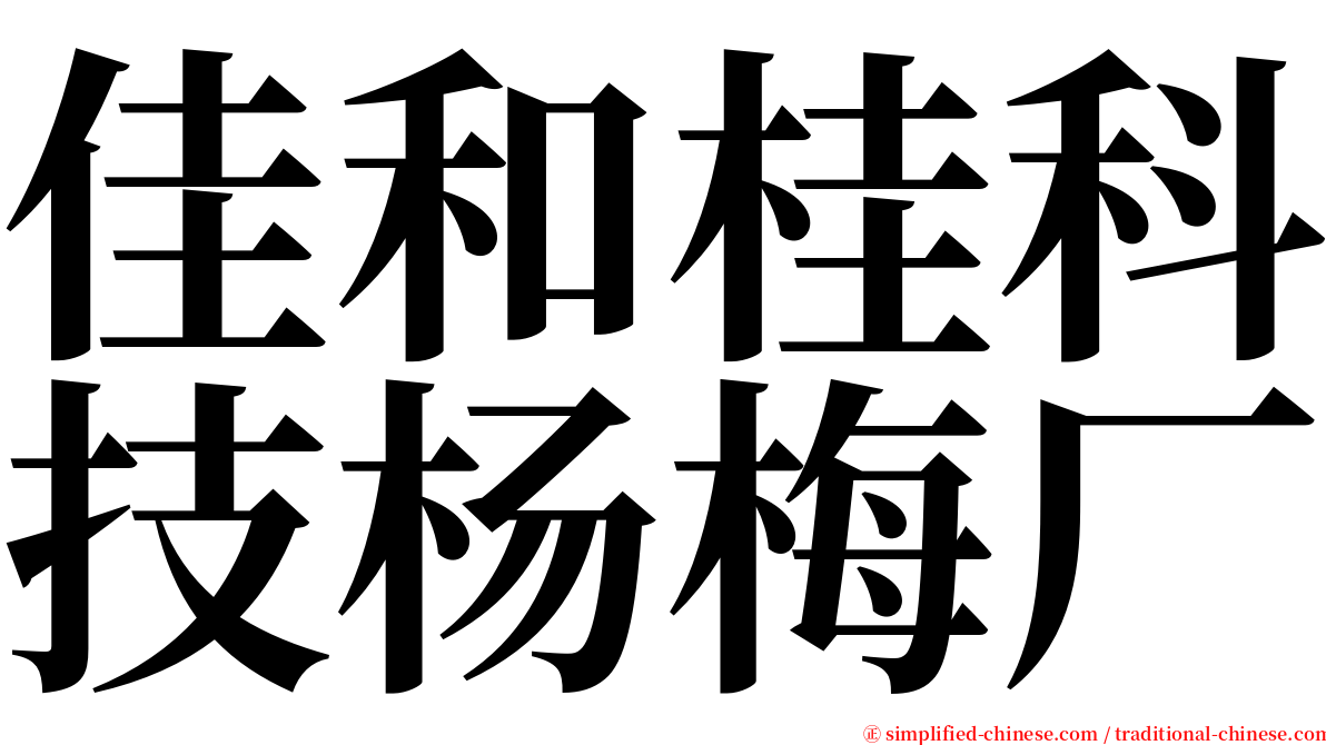 佳和桂科技杨梅厂 serif font
