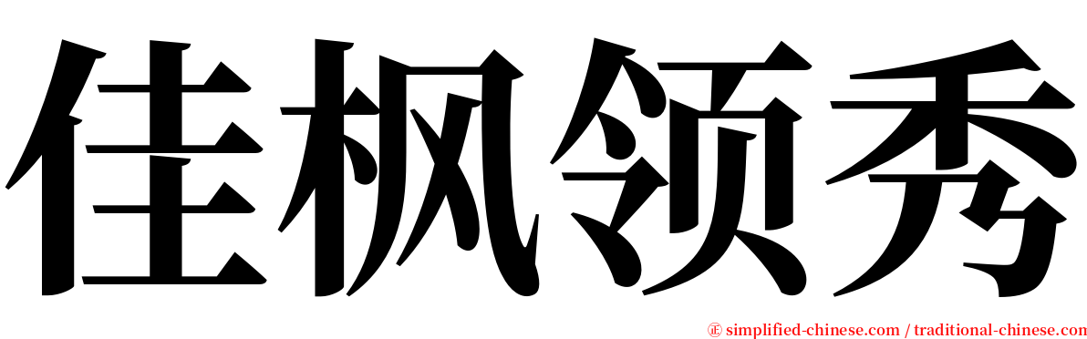 佳枫领秀 serif font