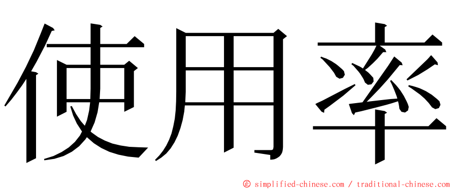 使用率 ming font