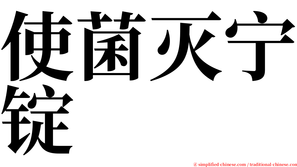 使菌灭宁锭 serif font