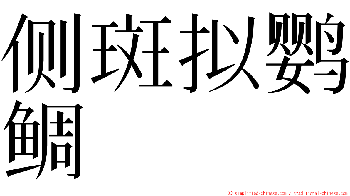 侧斑拟鹦鲷 ming font