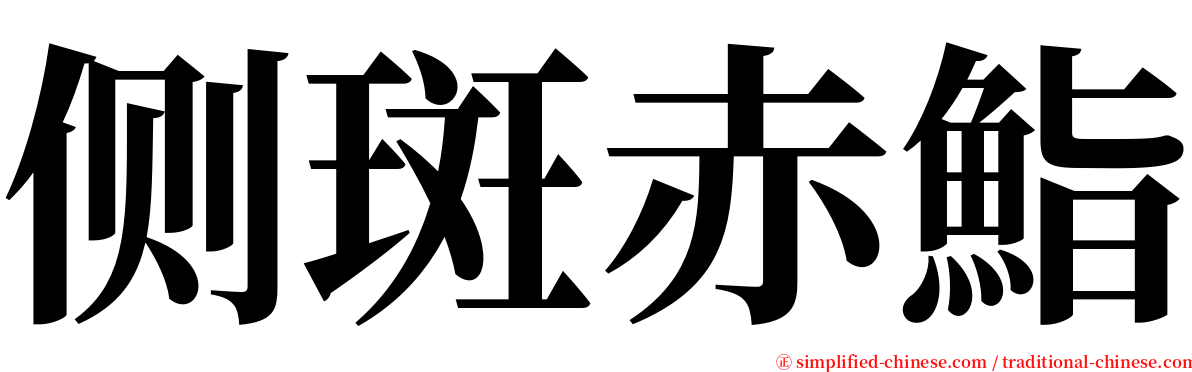 侧斑赤鮨 serif font