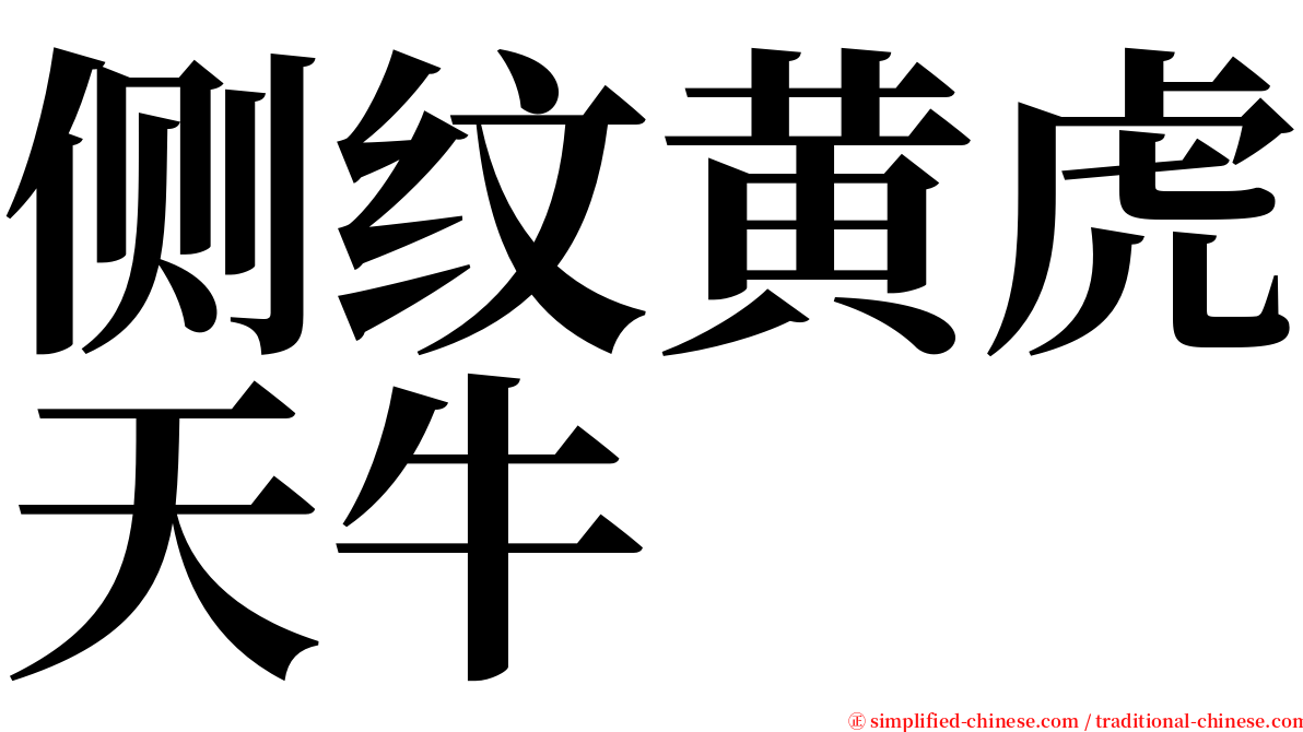 侧纹黄虎天牛 serif font