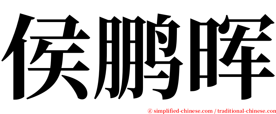 侯鹏晖 serif font