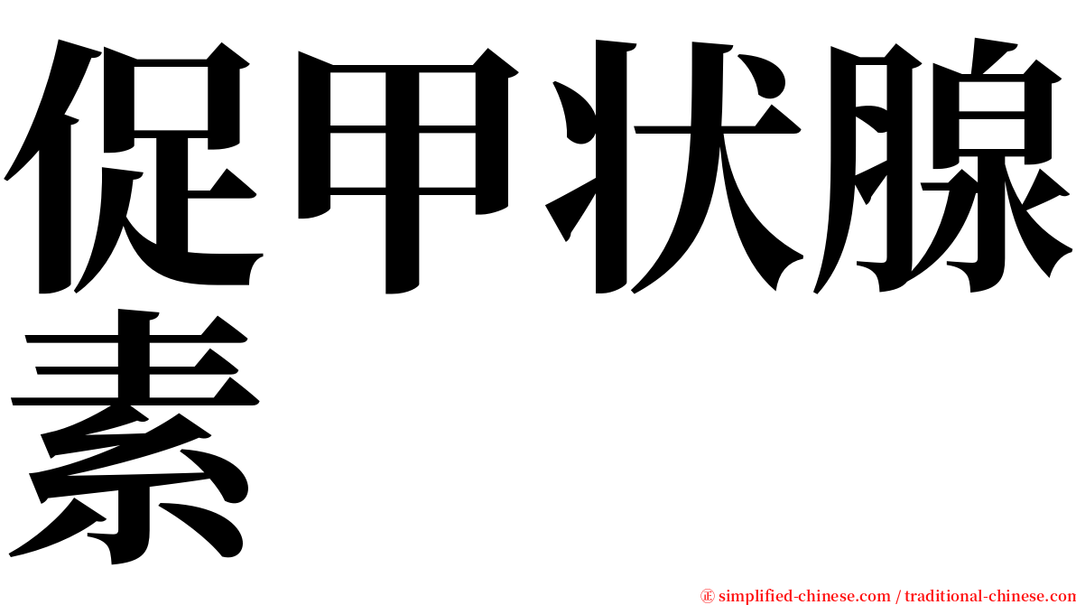 促甲状腺素 serif font