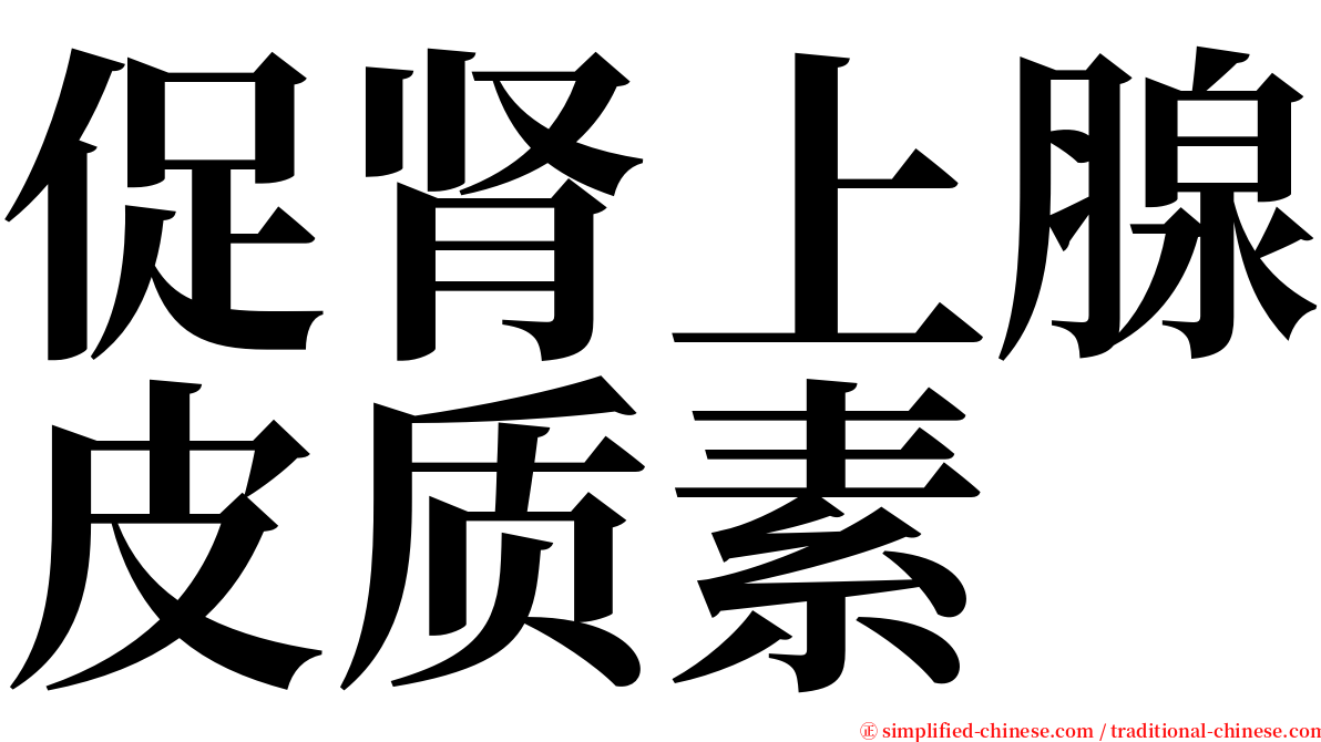 促肾上腺皮质素 serif font