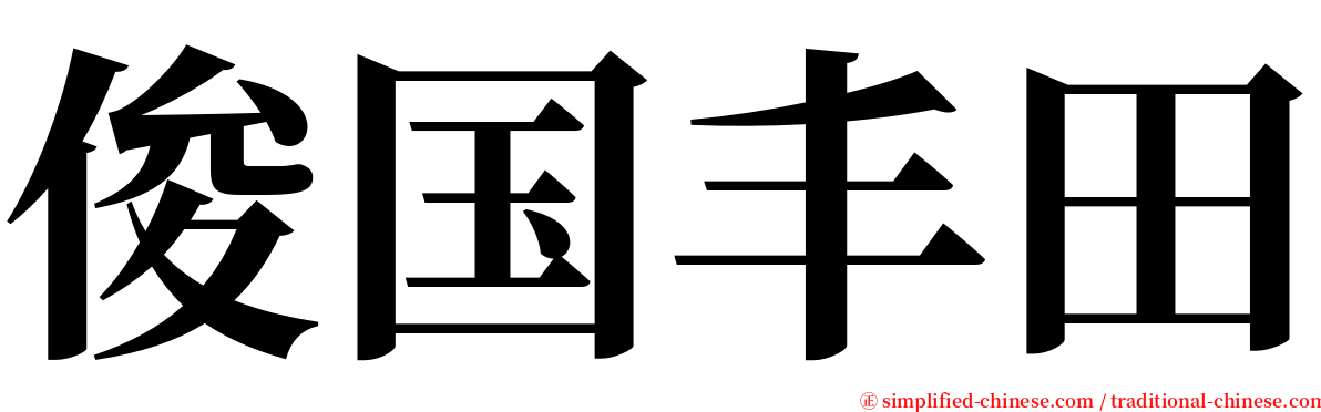 俊国丰田 serif font