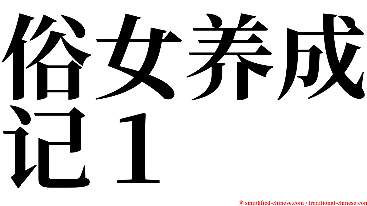 俗女养成记１ serif font