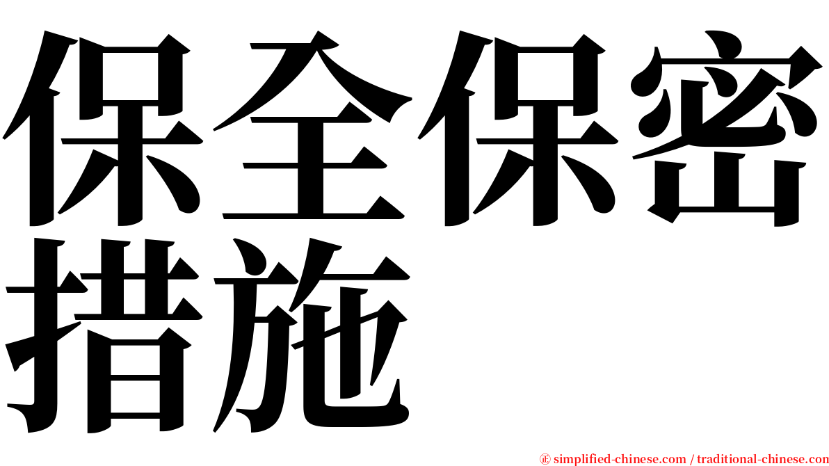 保全保密措施 serif font