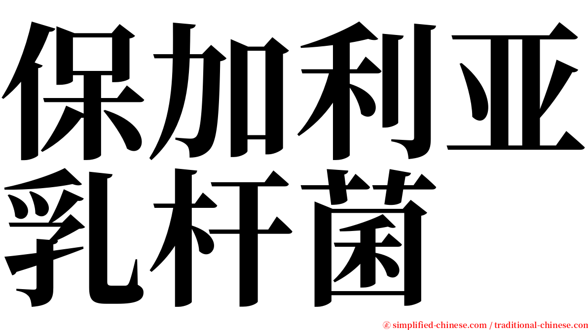 保加利亚乳杆菌 serif font