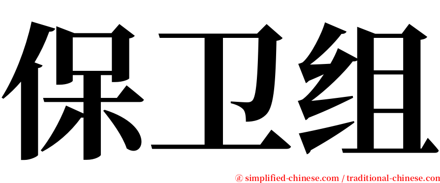 保卫组 serif font