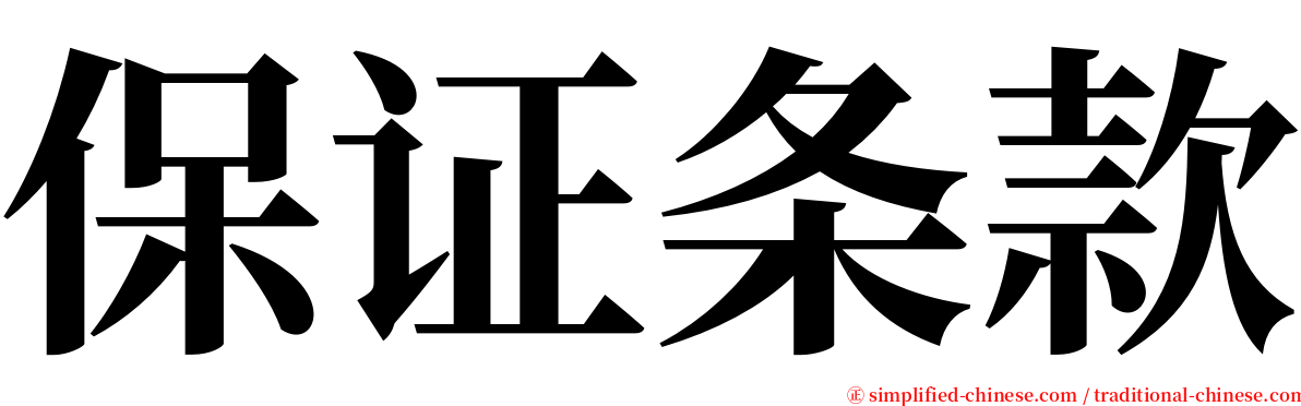 保证条款 serif font