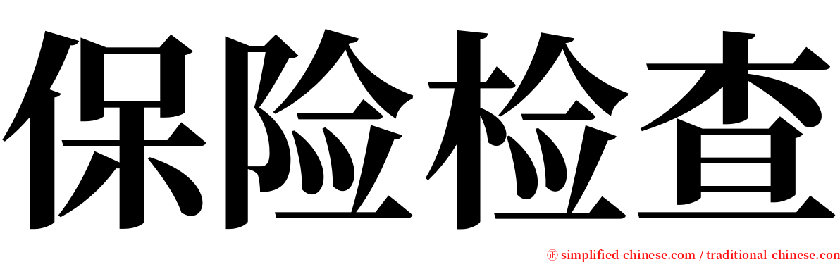 保险检查 serif font