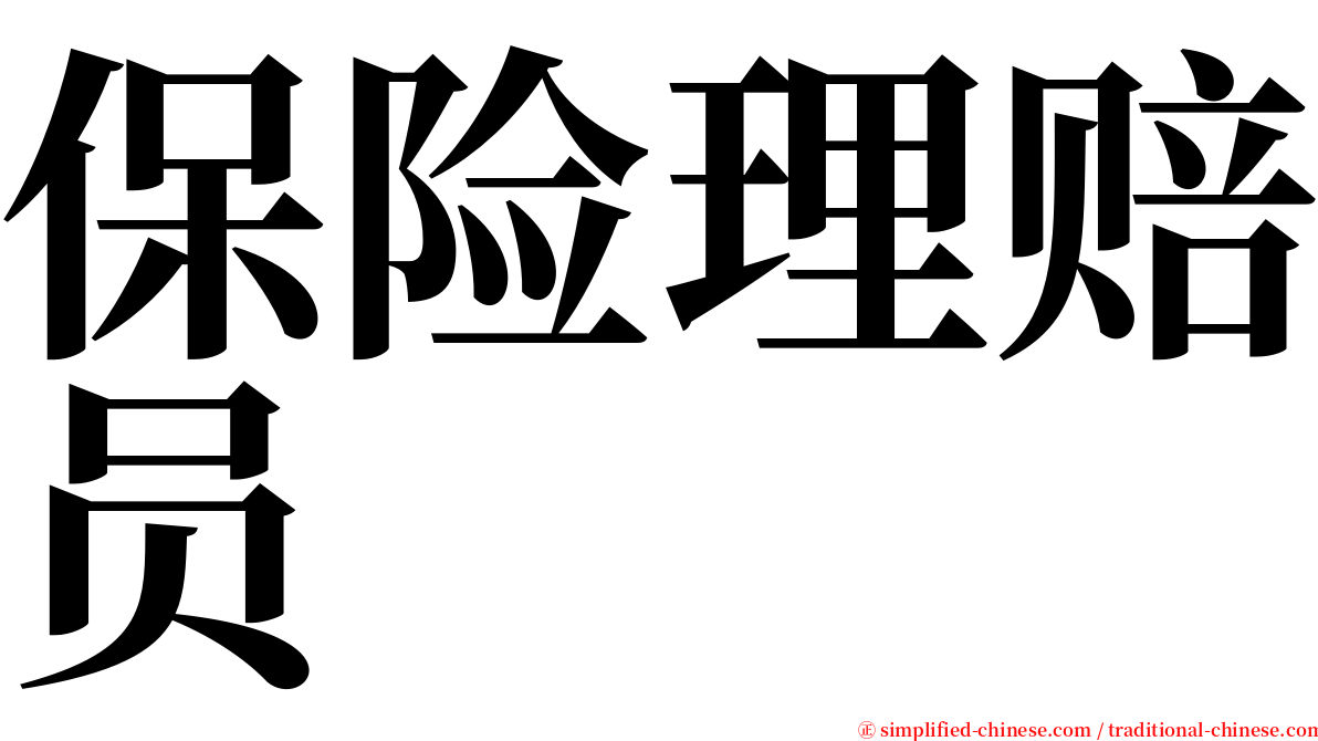 保险理赔员 serif font