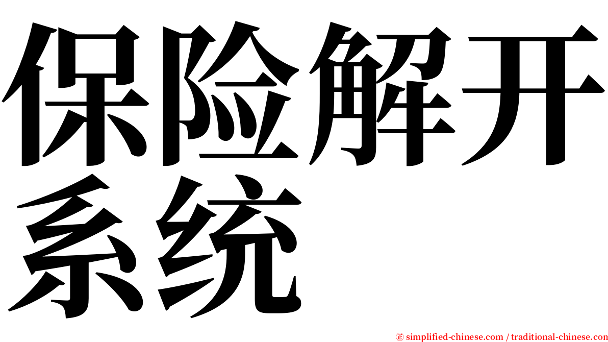 保险解开系统 serif font