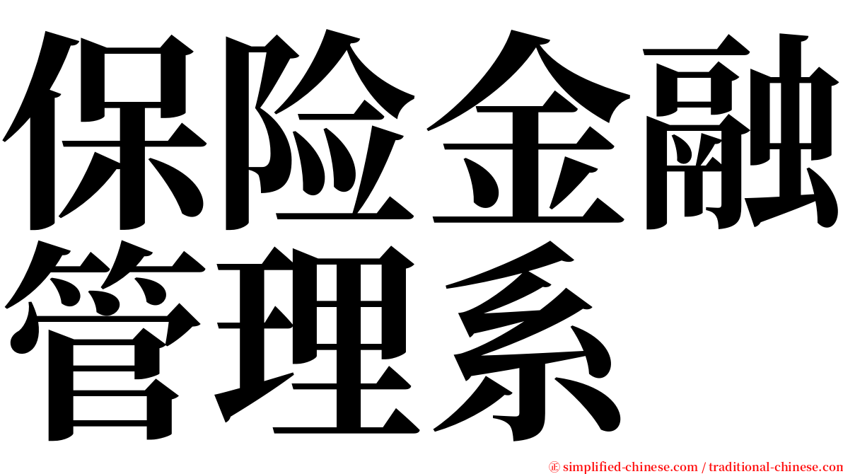 保险金融管理系 serif font