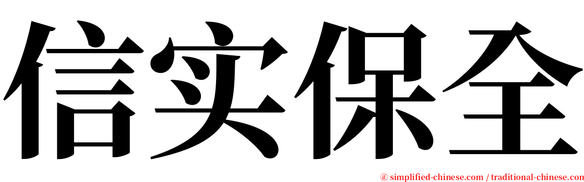 信实保全 serif font