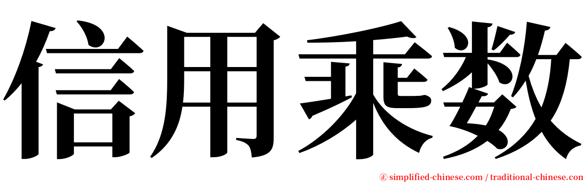 信用乘数 serif font