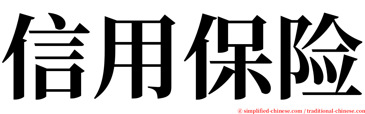 信用保险 serif font