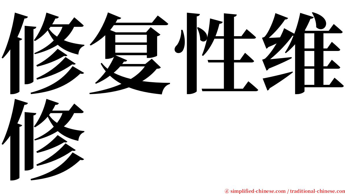 修复性维修 serif font