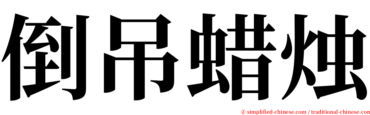 倒吊蜡烛 serif font