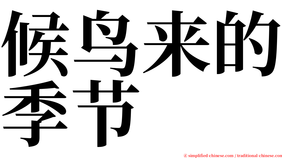 候鸟来的季节 serif font