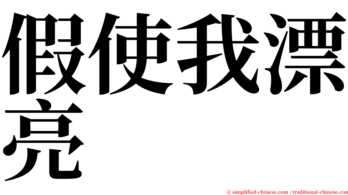 假使我漂亮 serif font