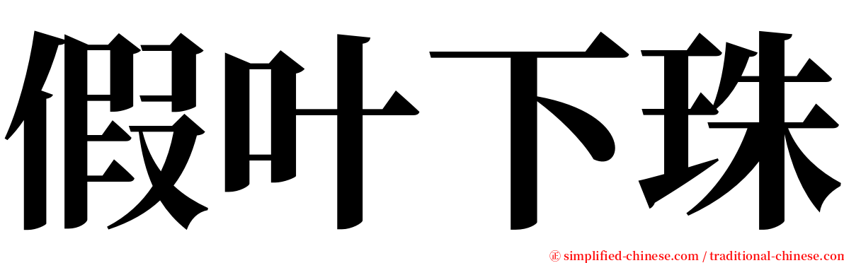 假叶下珠 serif font