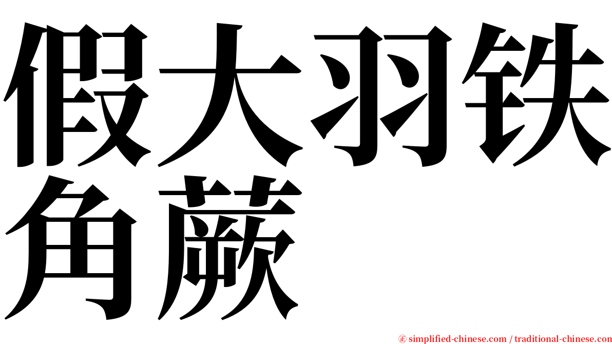 假大羽铁角蕨 serif font