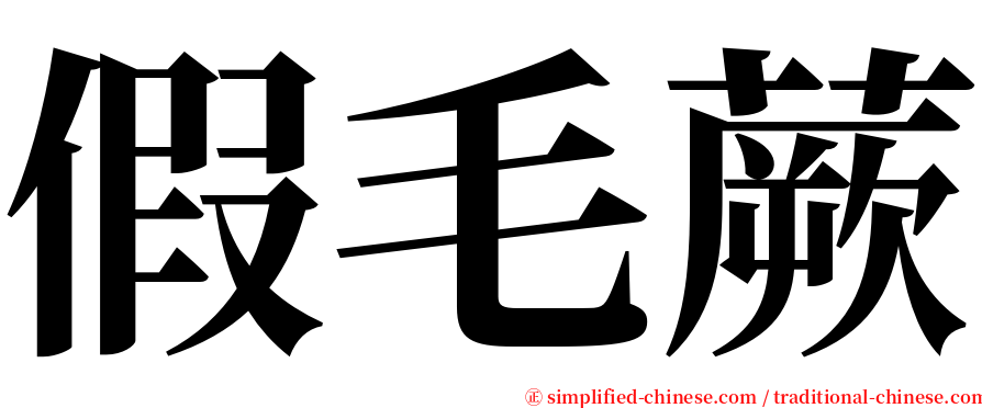 假毛蕨 serif font