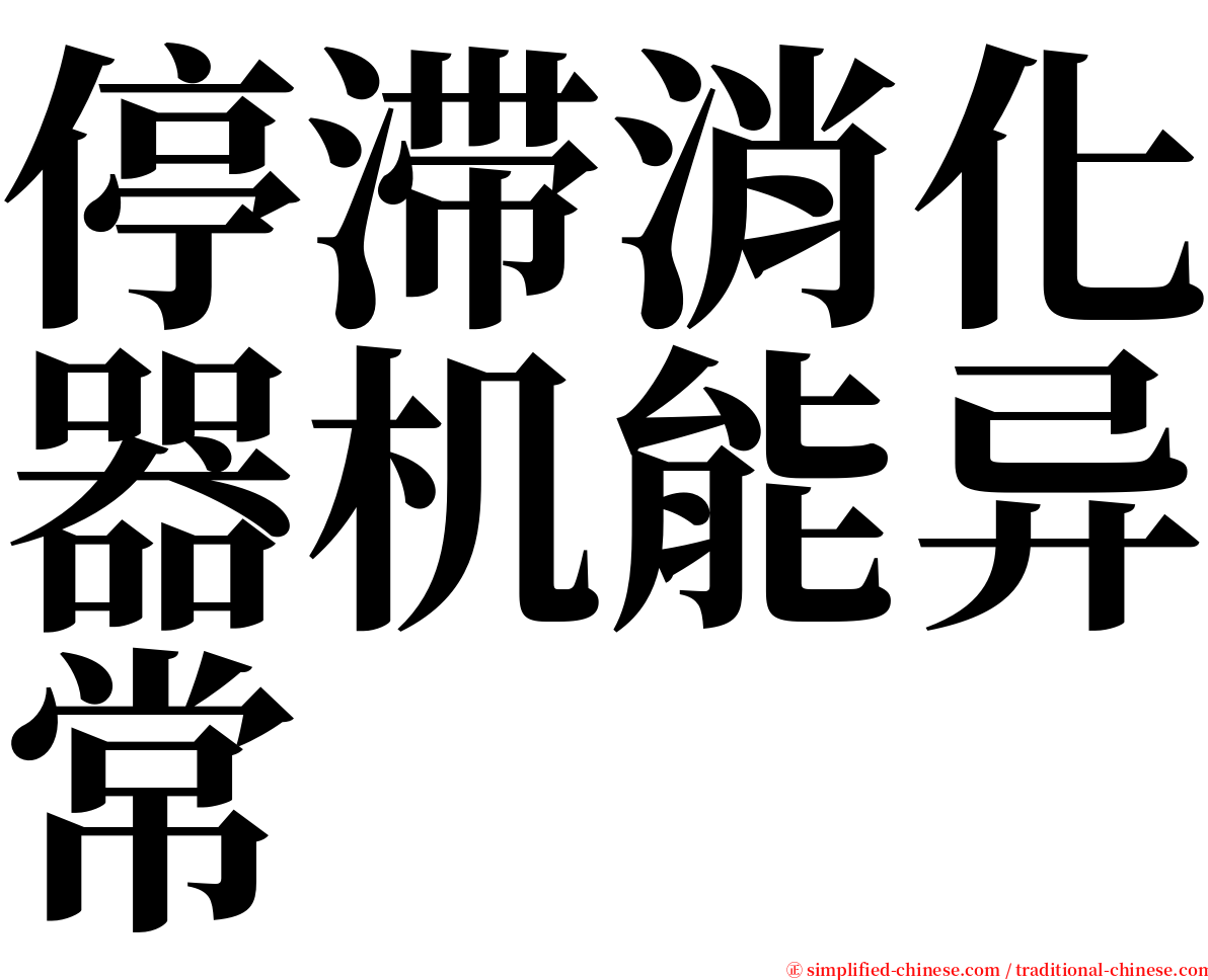 停滞消化器机能异常 serif font