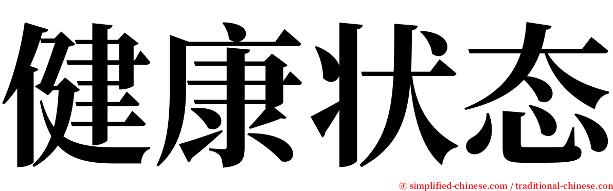 健康状态 serif font