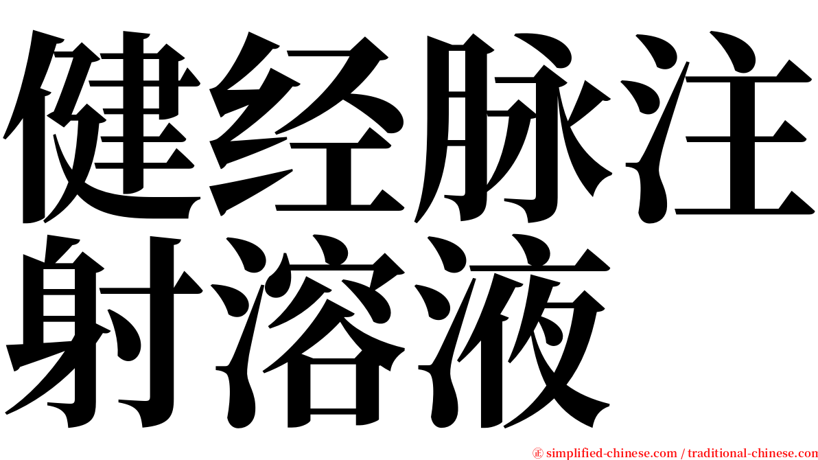 健经脉注射溶液 serif font