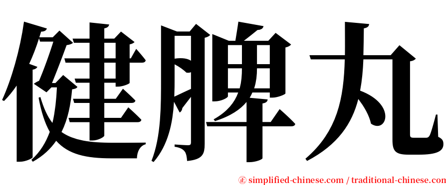 健脾丸 serif font