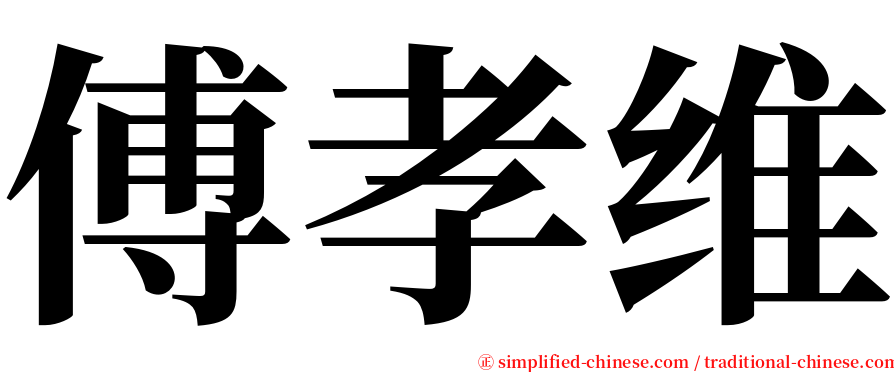 傅孝维 serif font