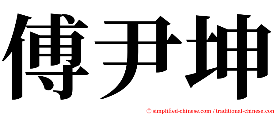 傅尹坤 serif font
