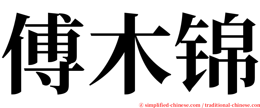 傅木锦 serif font