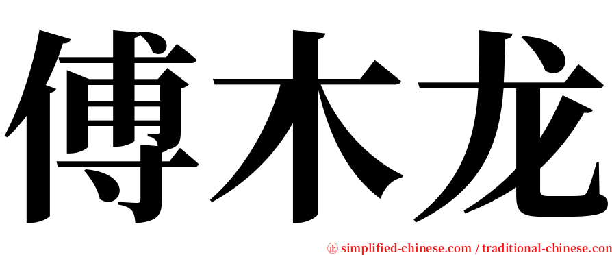 傅木龙 serif font