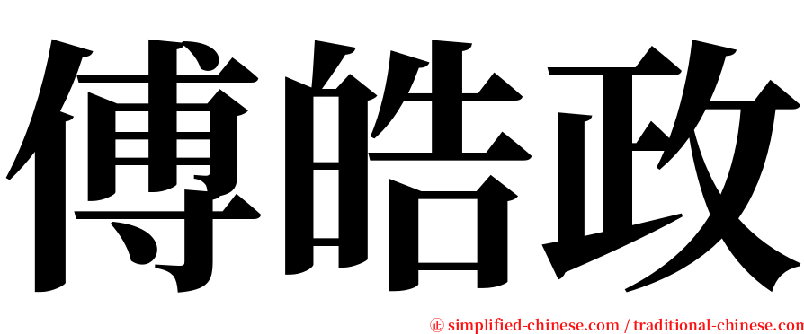 傅皓政 serif font