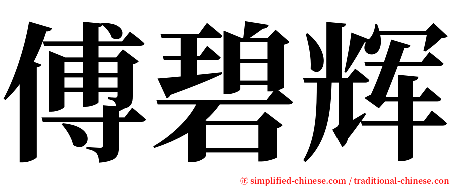 傅碧辉 serif font