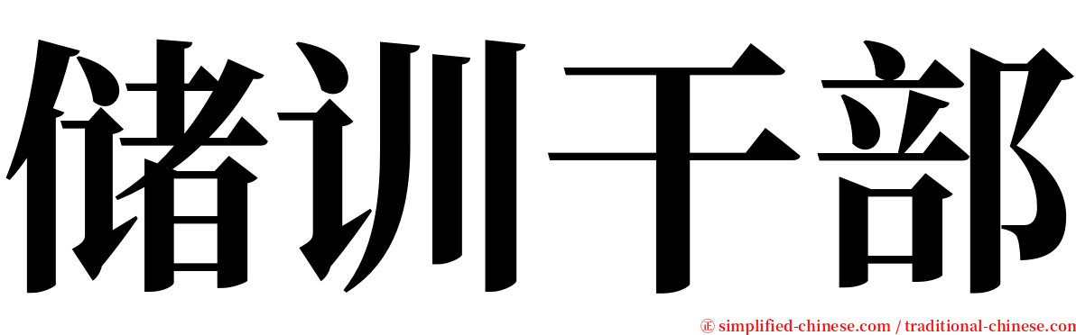 储训干部 serif font