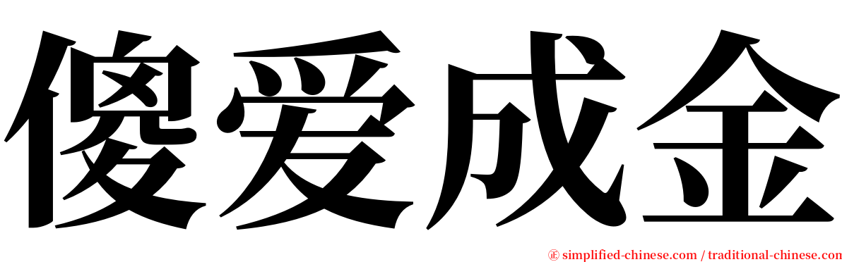 傻爱成金 serif font