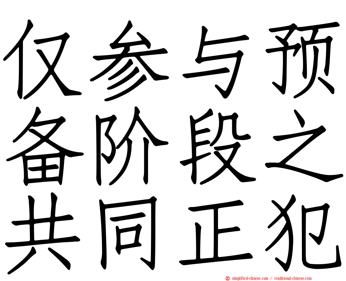 仅参与预备阶段之共同正犯